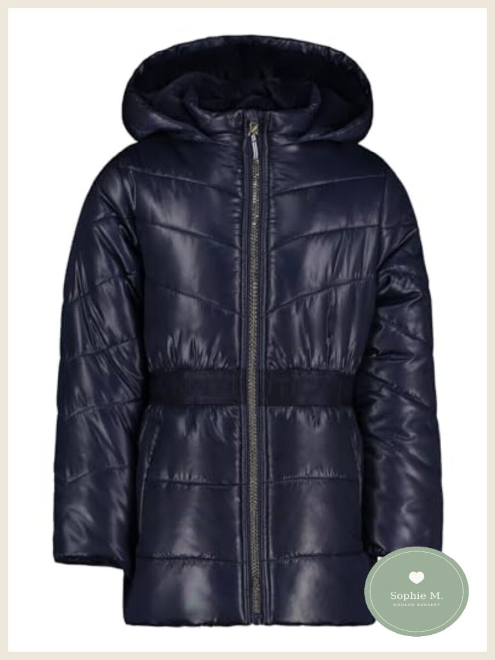 Girls Heavyweight Hooded Winter Puffer Coat Full Zip